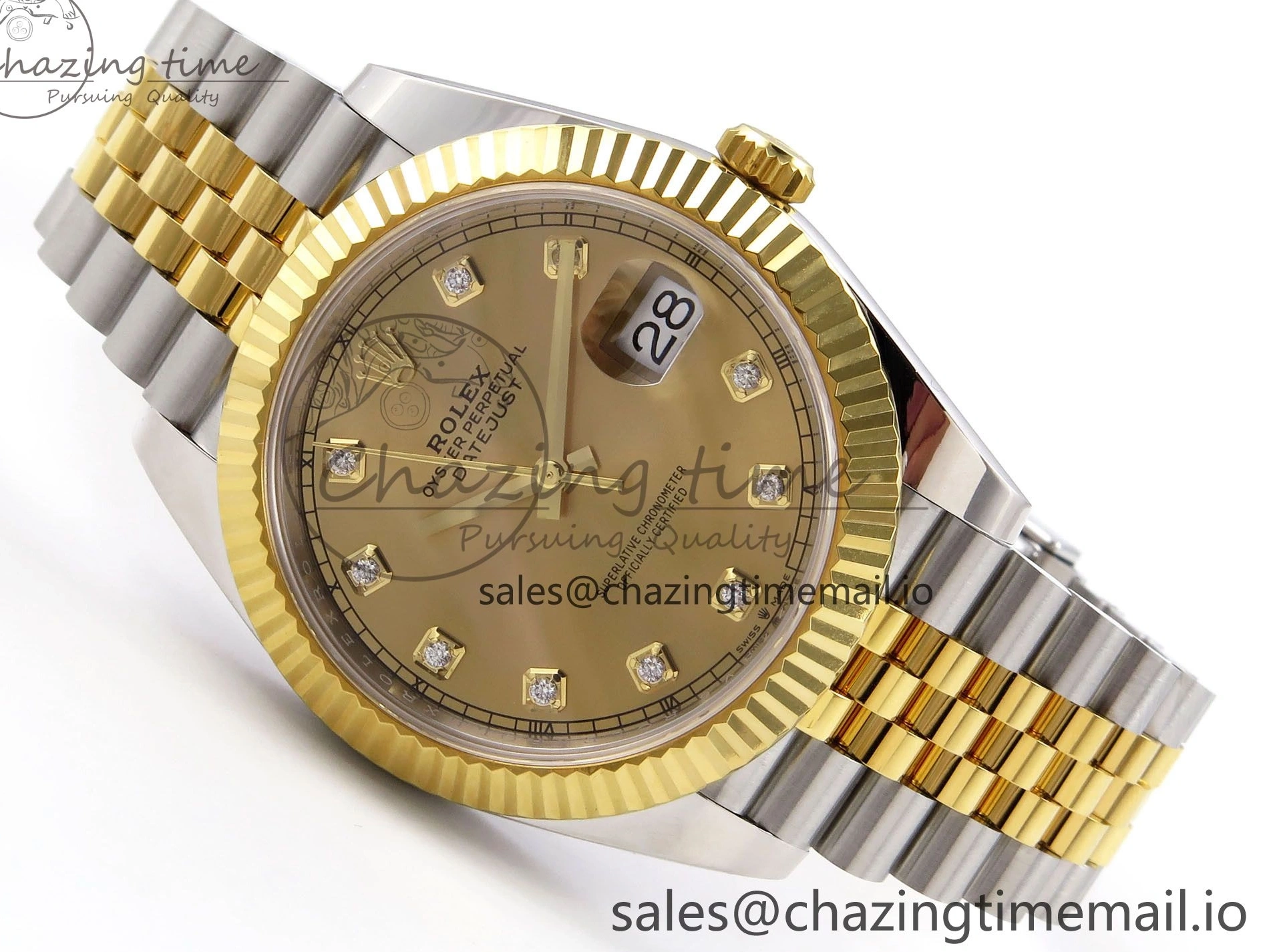 904L Edition SS on SH3235 (Gain Best Dial ARF YG 1:1 Diamonds Bracelet Weight) YG Steel DateJust 41 Jubilee 0516